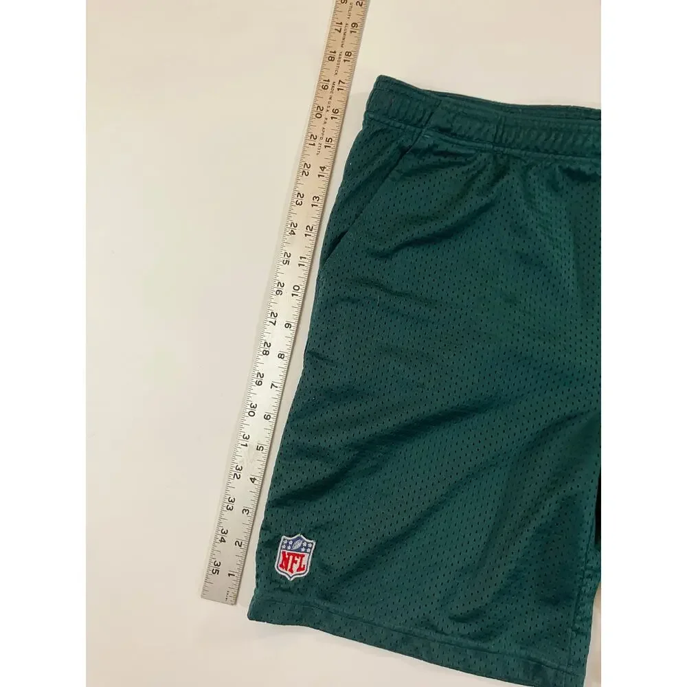 Philadelphia Eagles NFL Youth M 10/12 Green Mesh Athletic Shorts Embroidered